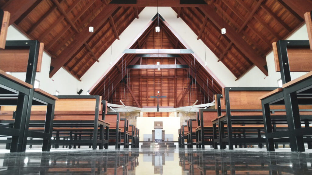 A completed church after final construction.